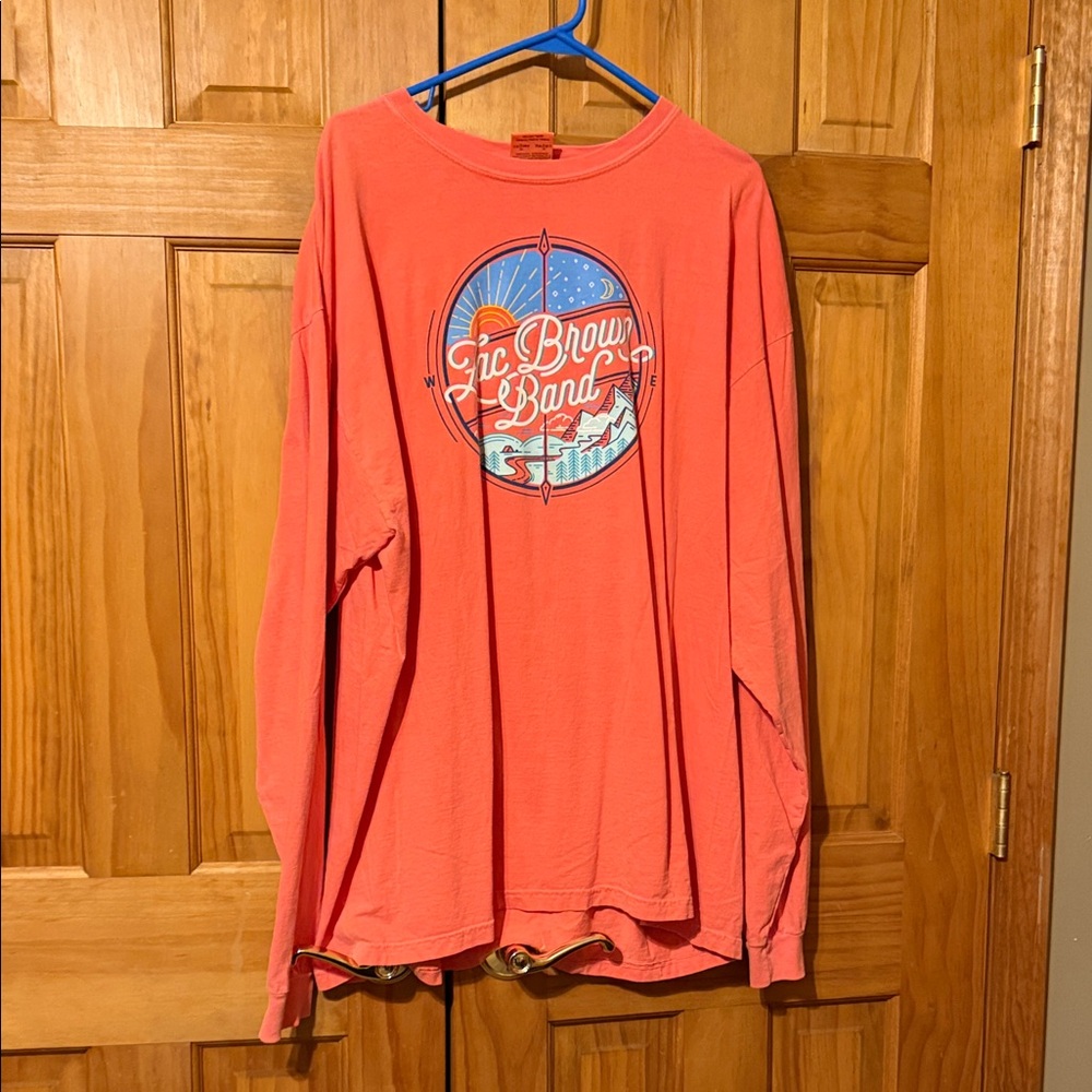 Comfort Colors Coral Graphic Long Sleeve Top